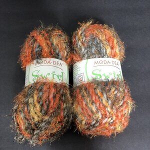 Moda Dea Swirl Yarn Set of 2 Skeins PARROT #3950 Rainbow Autumn Fall NEW